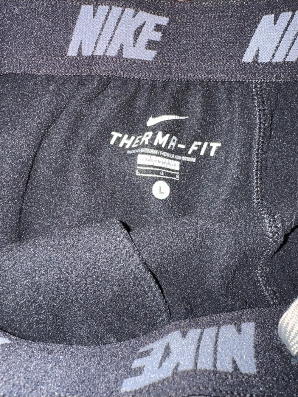 Nike Therma-Fit Black Gray Athletic Pants Men’s L | Warm Training Joggers EUC